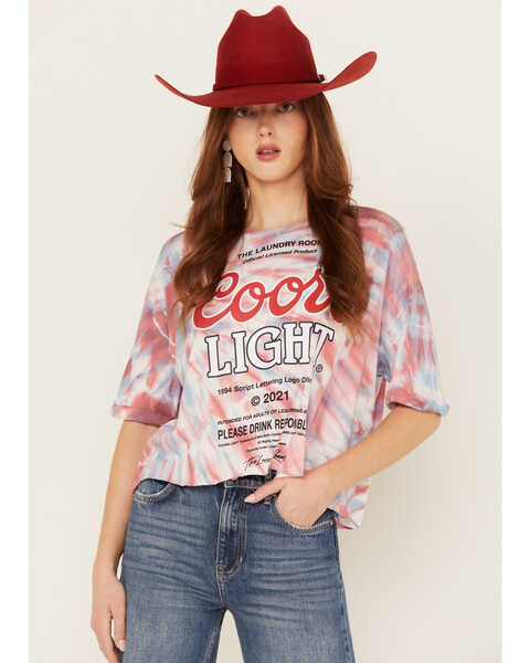 Image #1 - The Laundry Room Women's Coors Light Oversized Cropped Tee, Multi, hi-res