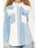 Image #3 - Wrangler Retro Women's Two Tone Long Sleeve Snap Denim Western Shirt, Blue, hi-res