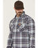 Image #2 - Wrangler Men's FR Plaid Print Long Sleeve Snap Work Shirt, Blue, hi-res