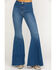 Image #2 - Free People Women's Dark Wash High Rise Just Float On Flare Jeans, Dark Blue, hi-res