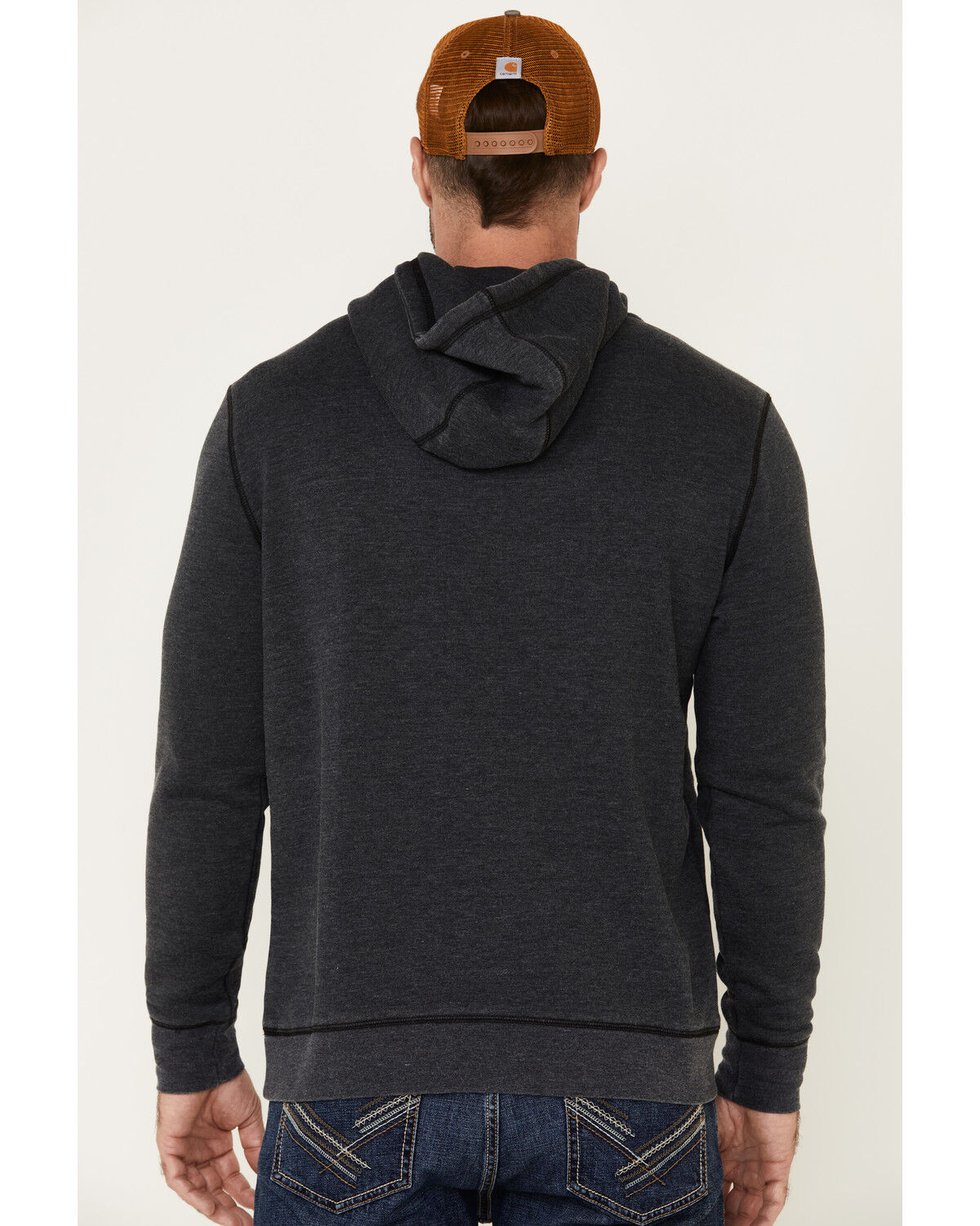 Image #4 - Flag & Anthem Men's Charcoal Colerain Burnout Fleece Hooded Sweatshirt, Charcoal, hi-res