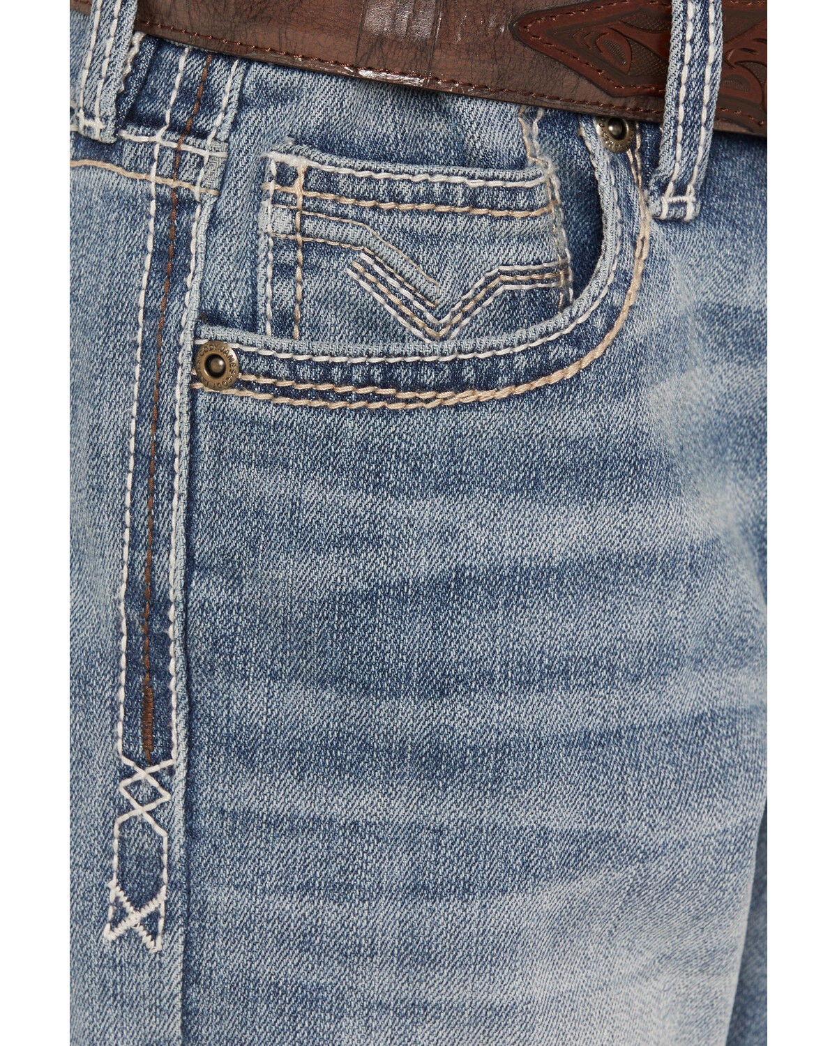 Image #2 - Cody James Boys' Kansas Light Wash Slim Bootcut Stretch Denim Jeans, Light Wash, hi-res