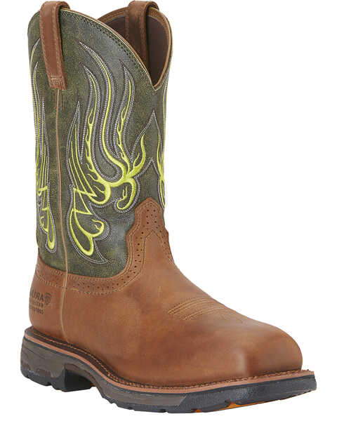 Image #1 - Ariat Men's WorkHog® Mesteno Waterproof Work Boots - Composite Toe, Rust, hi-res