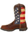 Image #3 - Durango Women's Lady Rebel Patriotic Flag Work Boots - Steel Toe, Brown, hi-res
