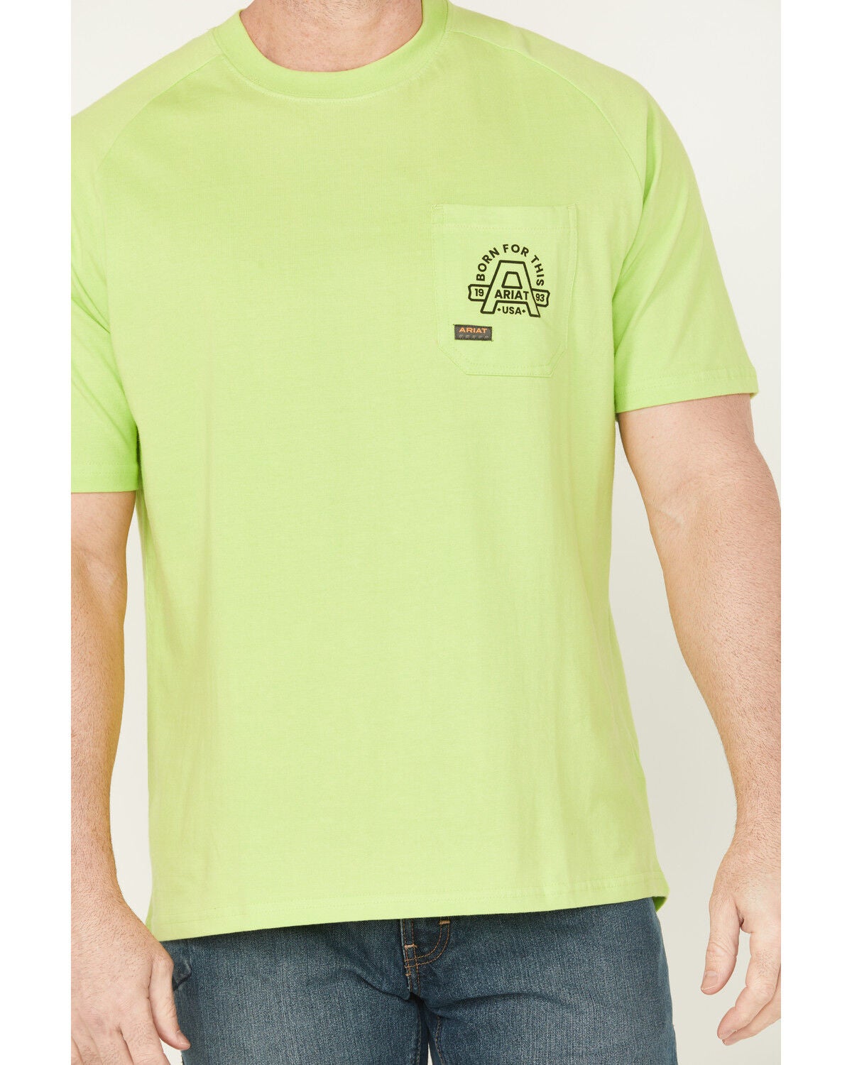 Image #4 - Ariat Men's Rebar Cotton Strong Hardhead Short Sleeve Work T-Shirt - Big, Green, hi-res
