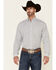 Image #1 - Stetson Men's Small Check Plaid Print Long Sleeve Button Down Western Shirt, Blue, hi-res