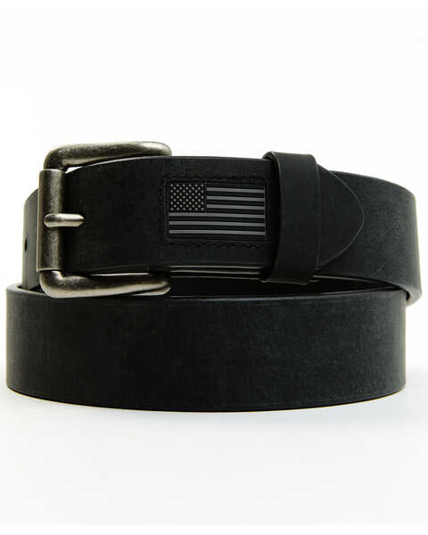 Image #1 - Hawx Men's Flag Tip Casual Leather Belt, Black, hi-res