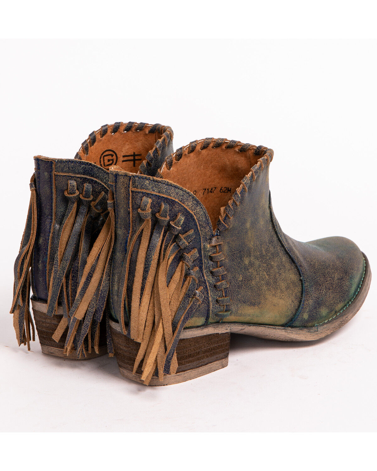 Image #6 - Circle G Women's Fringe Booties - Round Toe, , hi-res