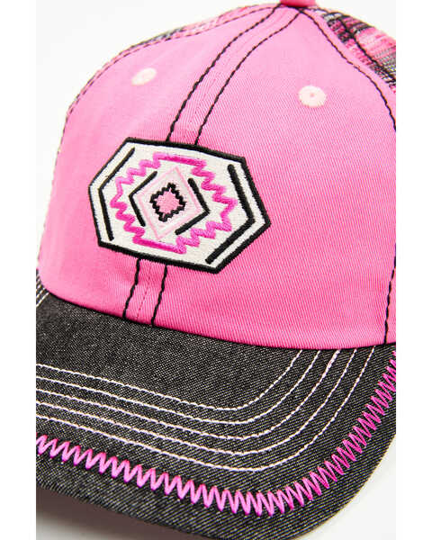 Image #2 - Trenditions Women's Catchfly Embroidered Southwestern Baseball Cap , Pink, hi-res