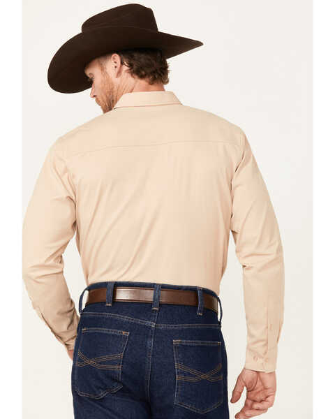 Image #4 - RANK 45® Men's Logo Long Sleeve Button-Down Performance Western Shirt, Tan, hi-res