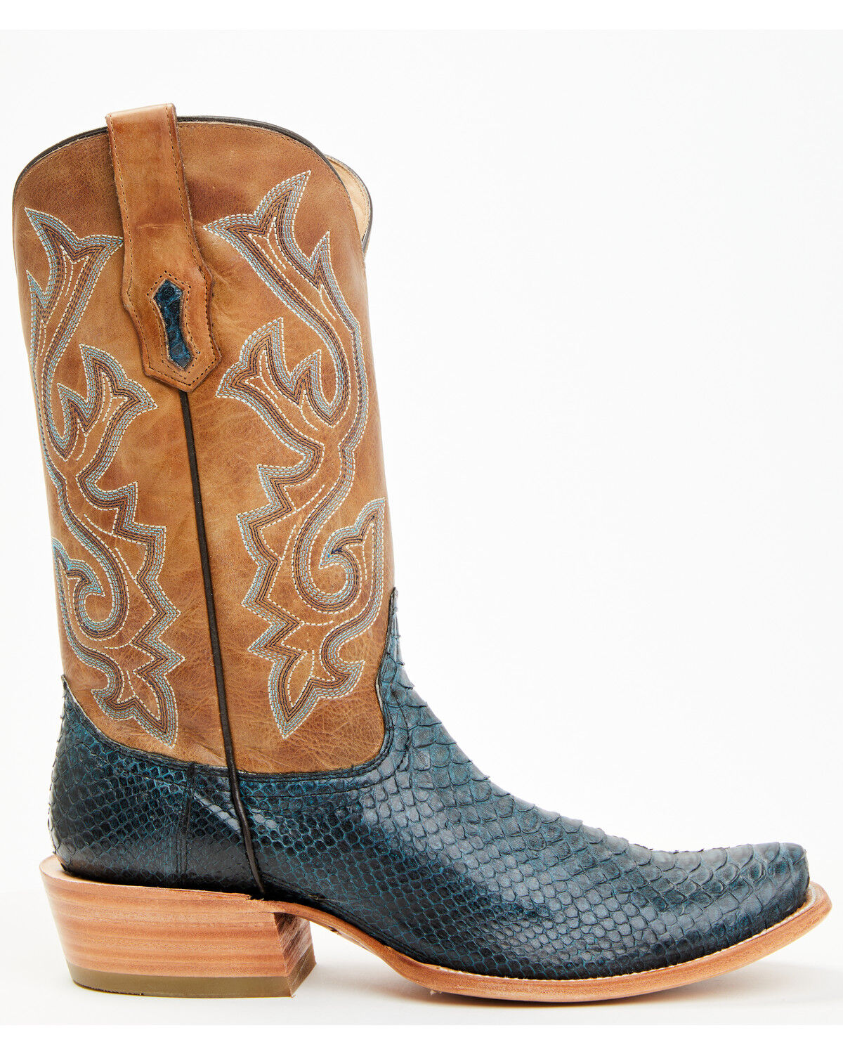 Image #2 - Corral Men's Exotic Python Western Boots - Square Toe, Navy, hi-res