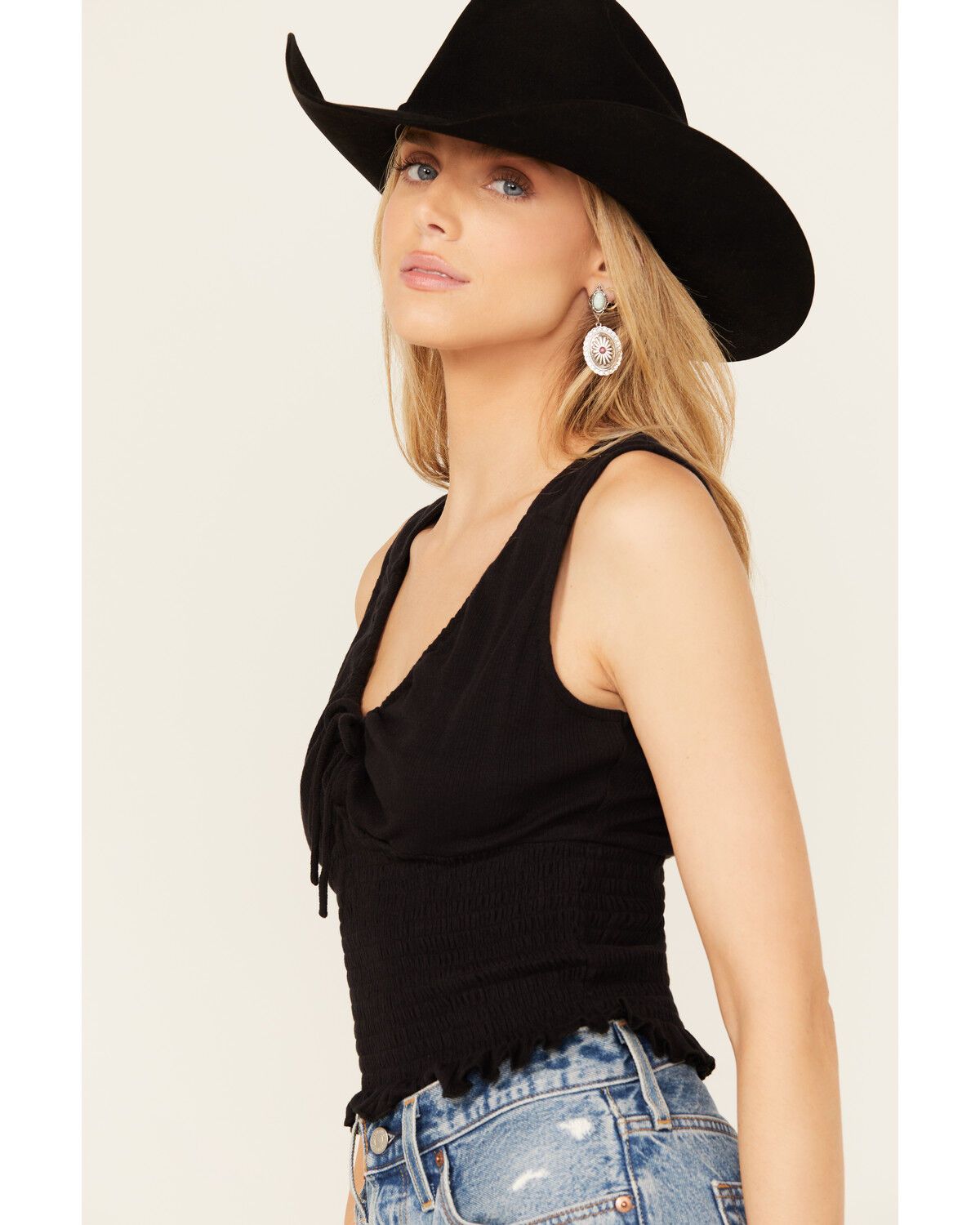 Image #2 - Bila Women's Sleeveless Ruched Tank, Black, hi-res