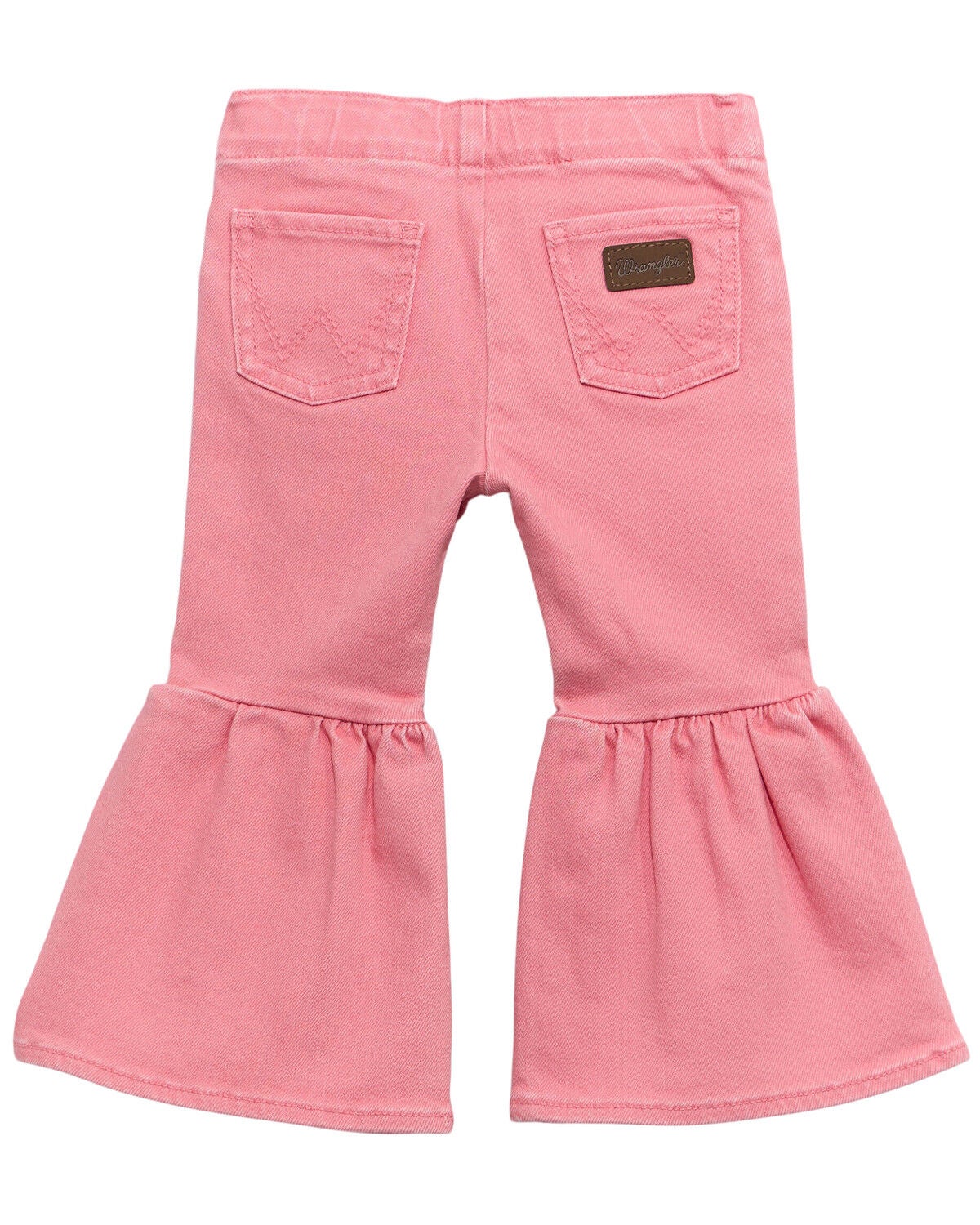 Wrangler Toddler Girls' Ruffle Pull-On Flare Jeans, Pink, hi-res
