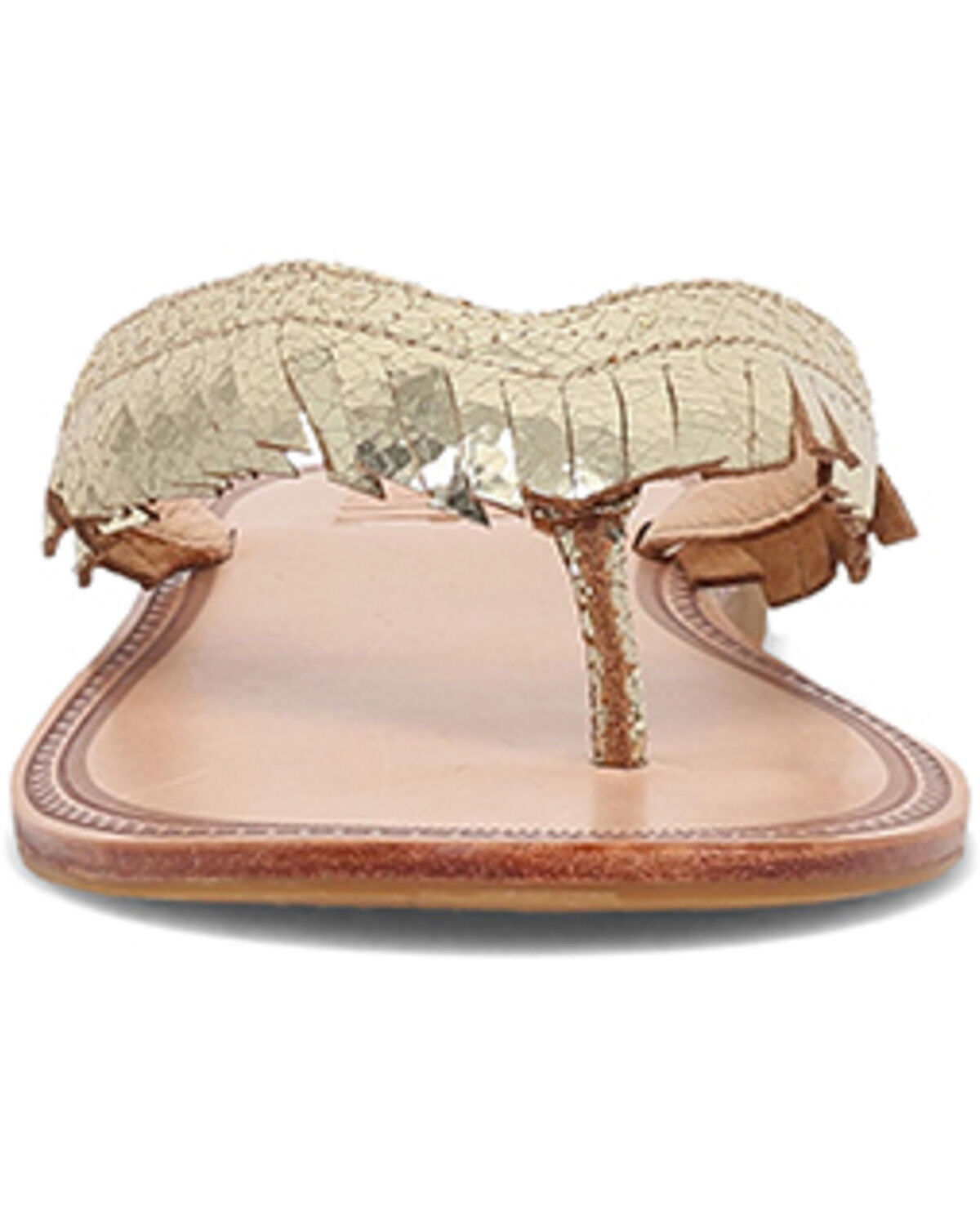 Image #4 - Frye Women's Ava Fringe Sandals, Gold, hi-res