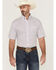 Image #1 - George Strait by Wrangler Men's Geo Print Short Sleeve Button-Down Stretch Western Shirt, Red, hi-res