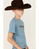 Image #2 - Wrangler Boys' Americana Logo Short Sleeve Graphic T-Shirt , Medium Blue, hi-res