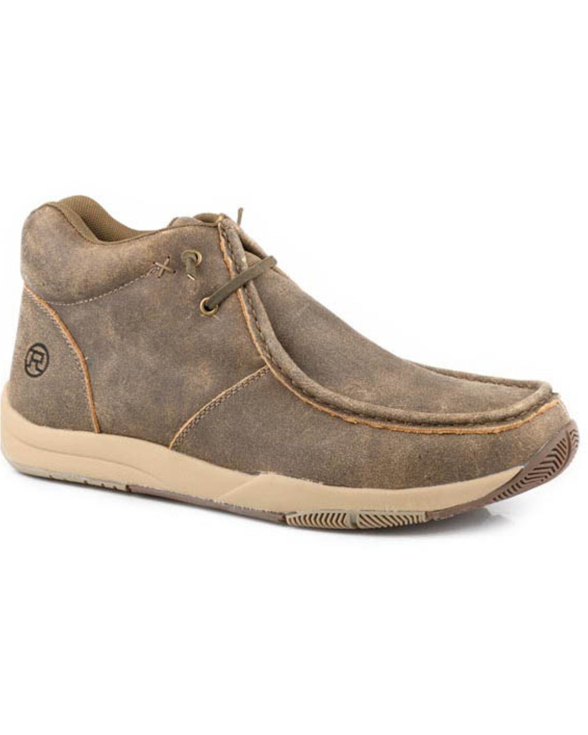 Roper Men's Clearcut Tumbled Leather casual Shoes - Moc Toe, Tan, hi-res