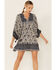 Angie Women's Floral Peasant Mini Dress, Blue/white, hi-res