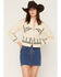 Image #1 - Sadie & Sage Women's Goose Zip-Up Sweater, Cream, hi-res