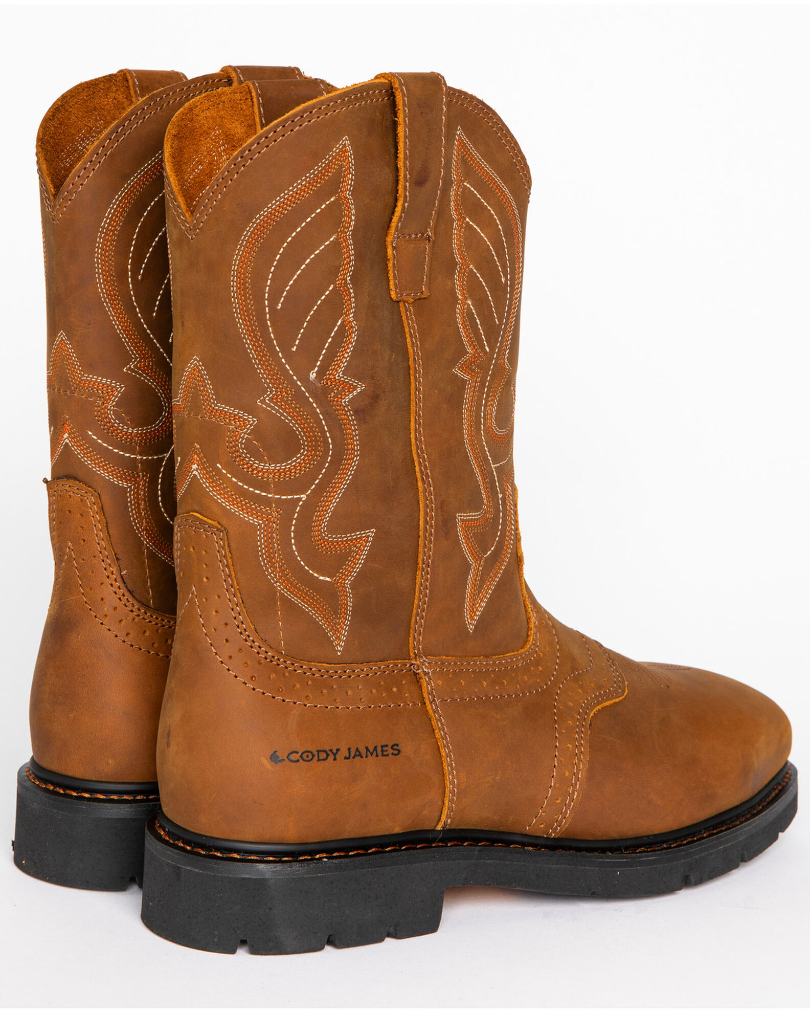 Image #11 - Cody James Men's Mustang Western Work Boots - Composite Toe, Brown, hi-res
