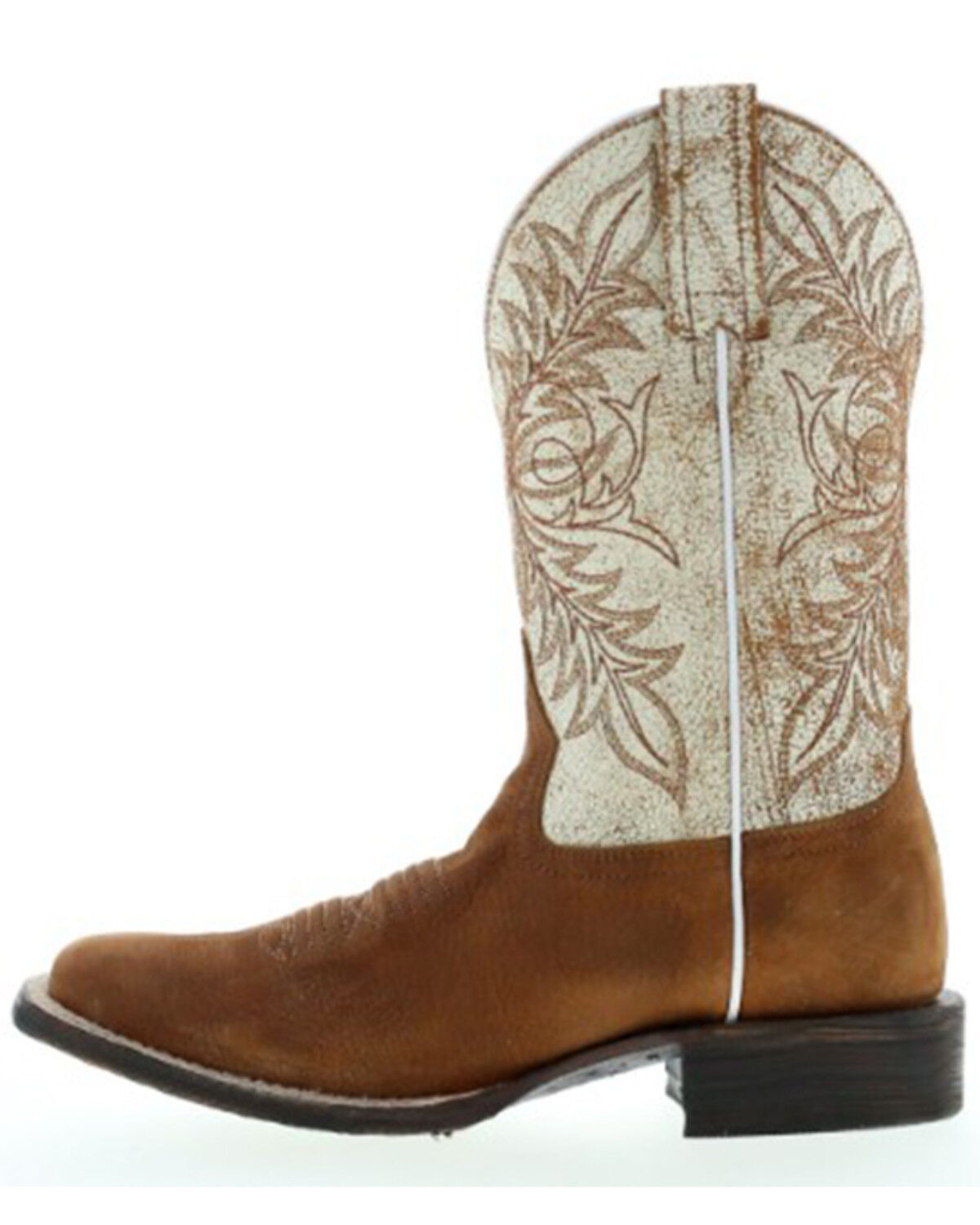 Image #3 - Botas Caborca For Liberty Black Women's Embroidered Leaf Western Boot - Broad Square Toe, Tan, hi-res