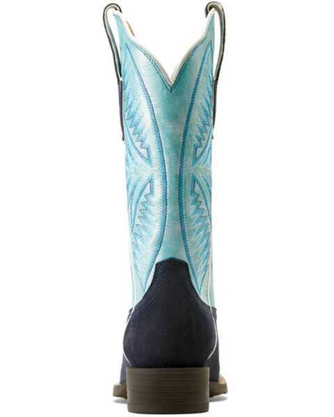 Image #3 - Ariat Women's Round Up Ruidoso Roughout Performance Western Boots - Broad Square Toe , Blue, hi-res