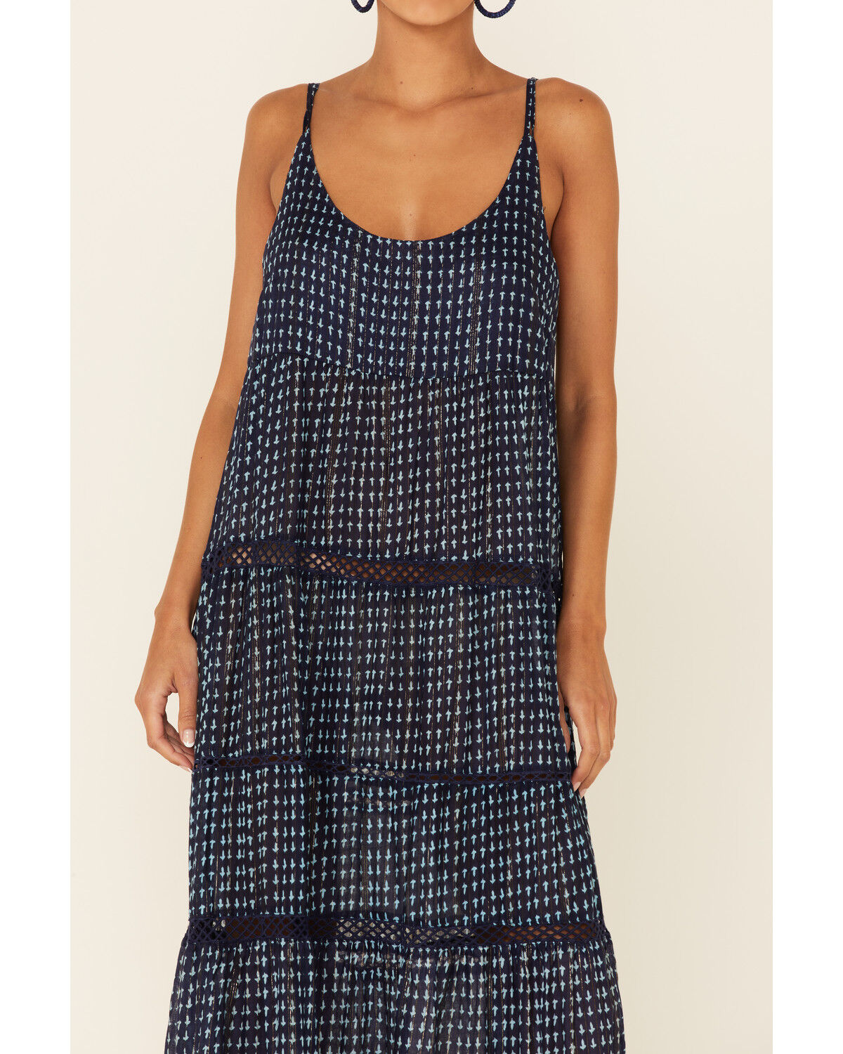 Image #3 - Free People Women's Midnight Dance Print Sleeveless Maxi Dress, Navy, hi-res