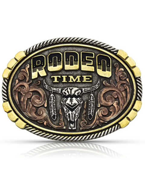 Montana Silversmiths Men's Dale Brisby Rodeo Time Belt Buckle, Silver, hi-res