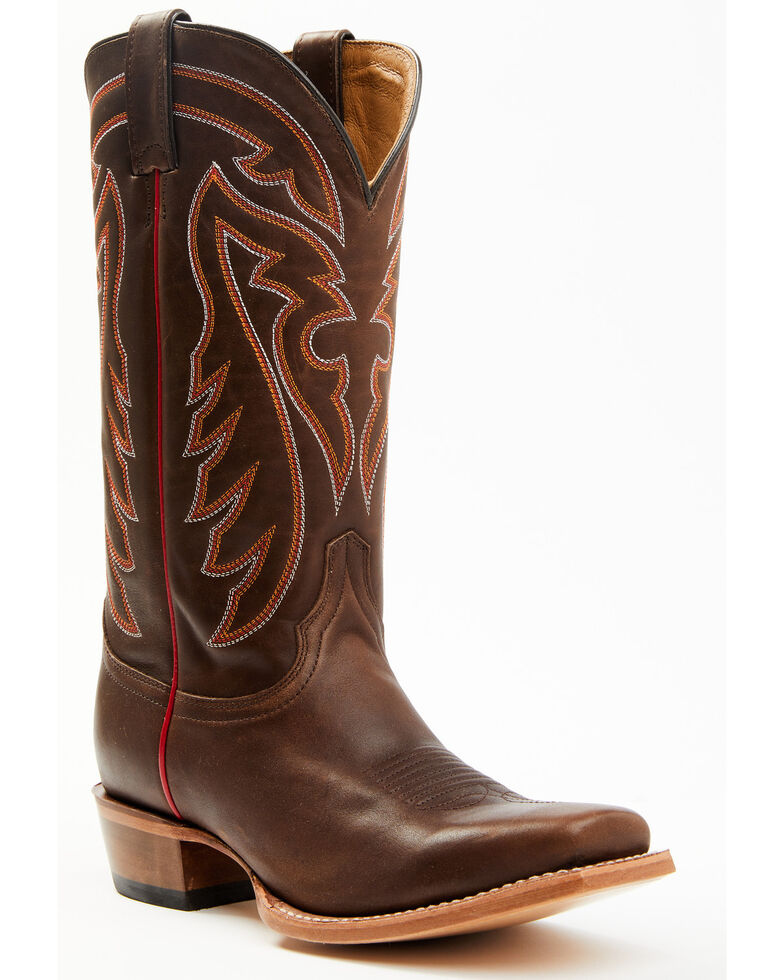 Justin Men's Brindle Western Boots - Square Toe , Brown, hi-res