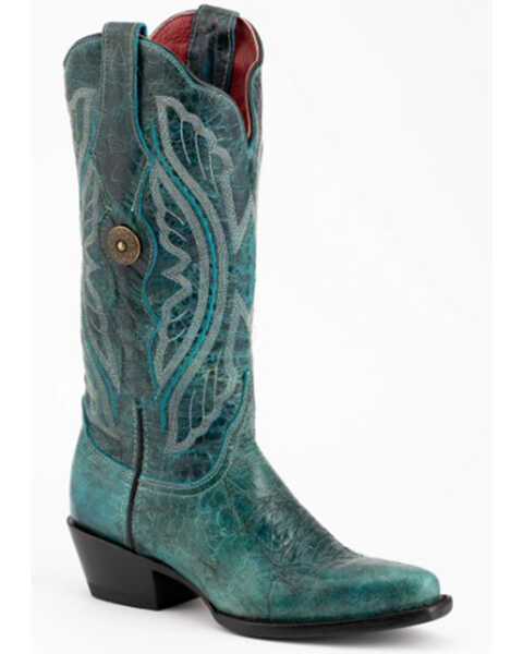 Image #1 - Ferrini Women's Twilight Western Boots - Snip Toe, Teal, hi-res