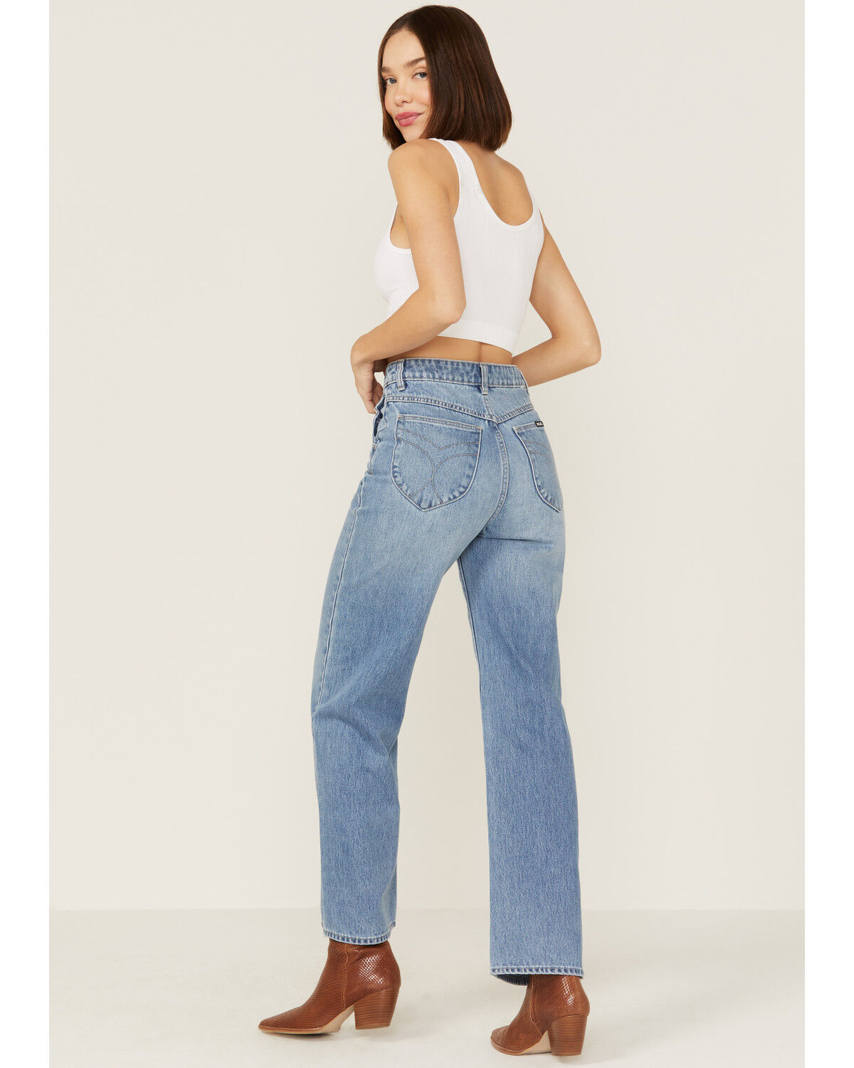 Image #3 - Rolla's Women's Heidi Light Wash High Rise Wide Jeans, Blue, hi-res