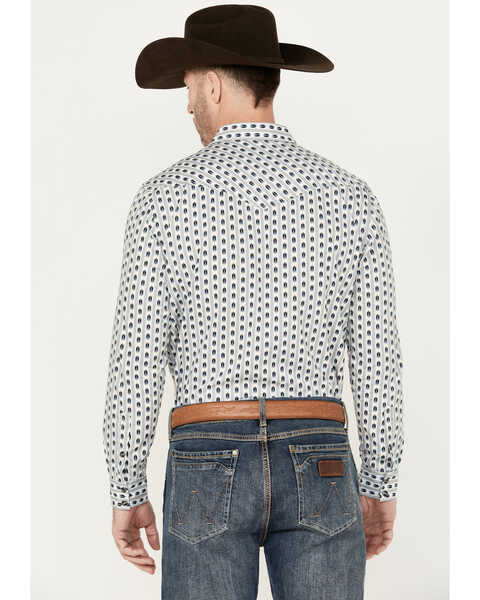 Image #4 - Cody James Men's Marietas Geo Striped Long Sleeve Western Snap Shirt, White, hi-res