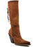 Image #1 - Dan Post Women's Corsette Back Lace Tall Western Leather Boots - Snip Toe, Red, hi-res
