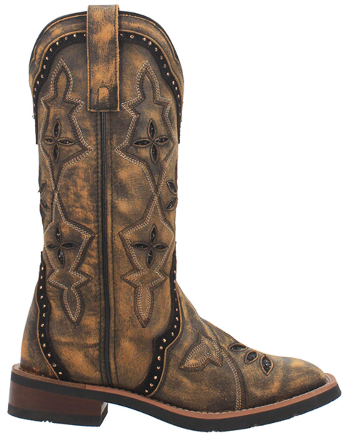 Image #2 - Laredo Women's Bouquet Western Performance Boots - Broad Square Toe, Brown, hi-res