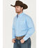 Cinch Men's Geo Print Long Sleeve Button Down Stretch Western Shirt, Blue, hi-res