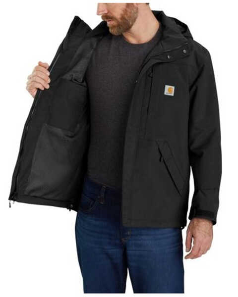 Image #3 - Carhartt Men's Shoreline Storm Defender Loose Heavyweight Zip-Front Work Jacket, Black, hi-res