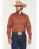 Image #1 - Wrangler Retro Men's Solid Long Sleeve Snap Western Shirt, Rust Copper, hi-res