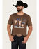 Image #1 - RANK 45® Men's Orwell Short Sleeve Graphic T-Shirt, Chocolate, hi-res