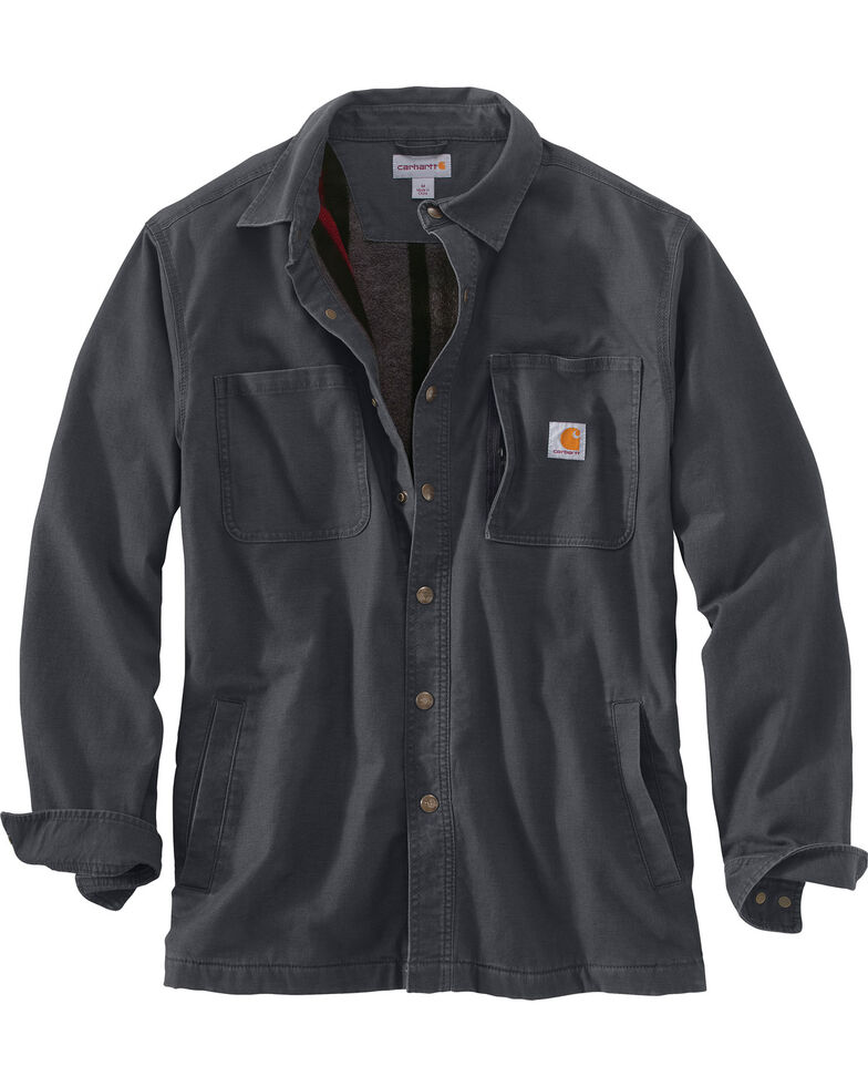 Carhartt Men's Rugged Flex Rigby Work Shirt Jacket , Charcoal, hi-res