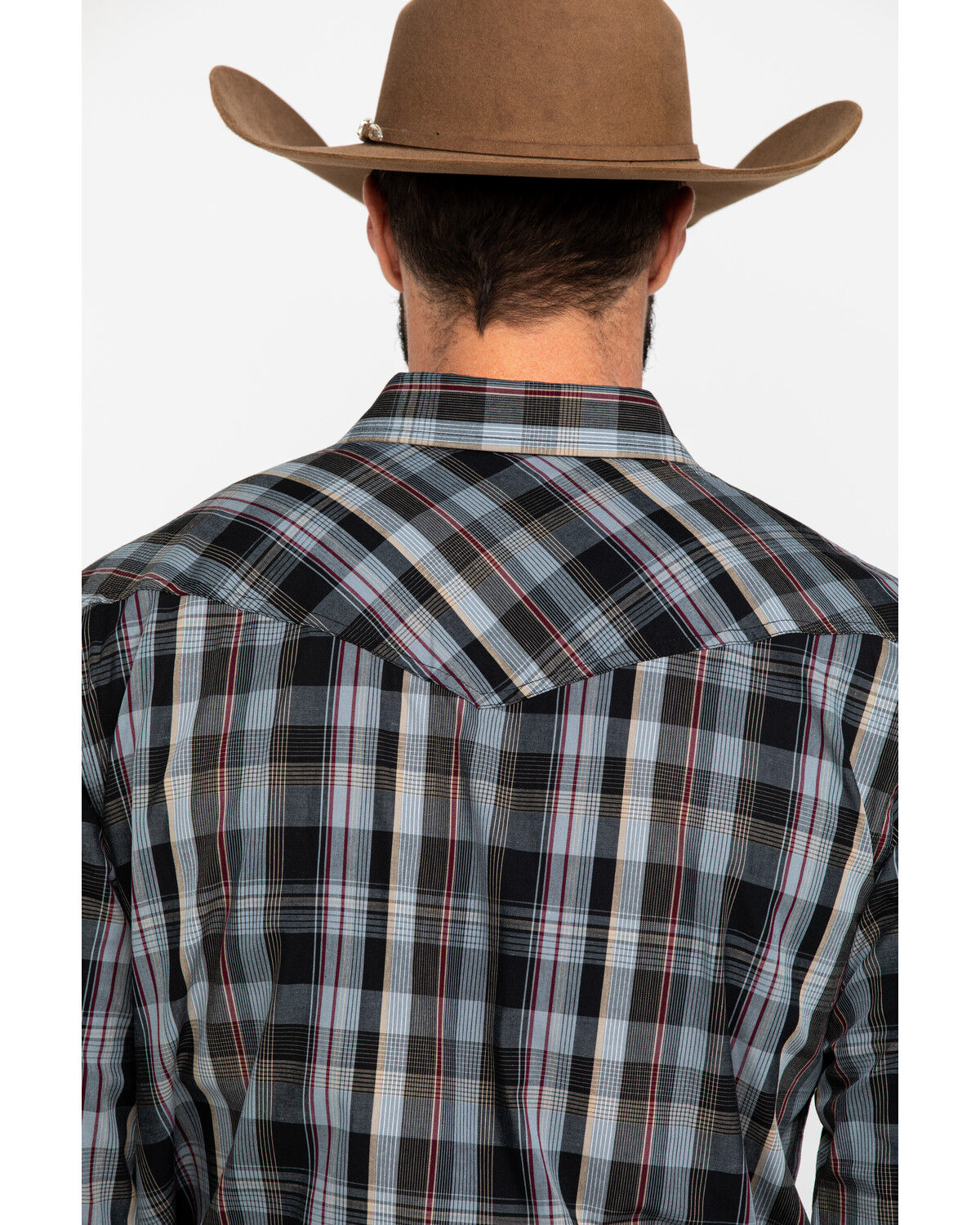 Image #5 - Cody James Men's Chapman Small Plaid Long Sleeve Western Shirt, Black, hi-res