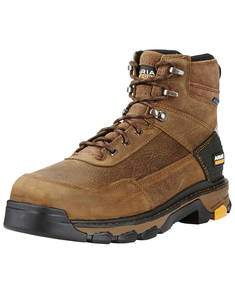 Ariat Men's Intrepid Waterproof Work Boots - Composite Toe, Brown, hi-res