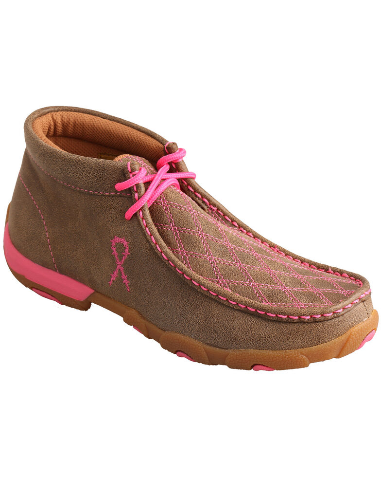 pink driving mocs