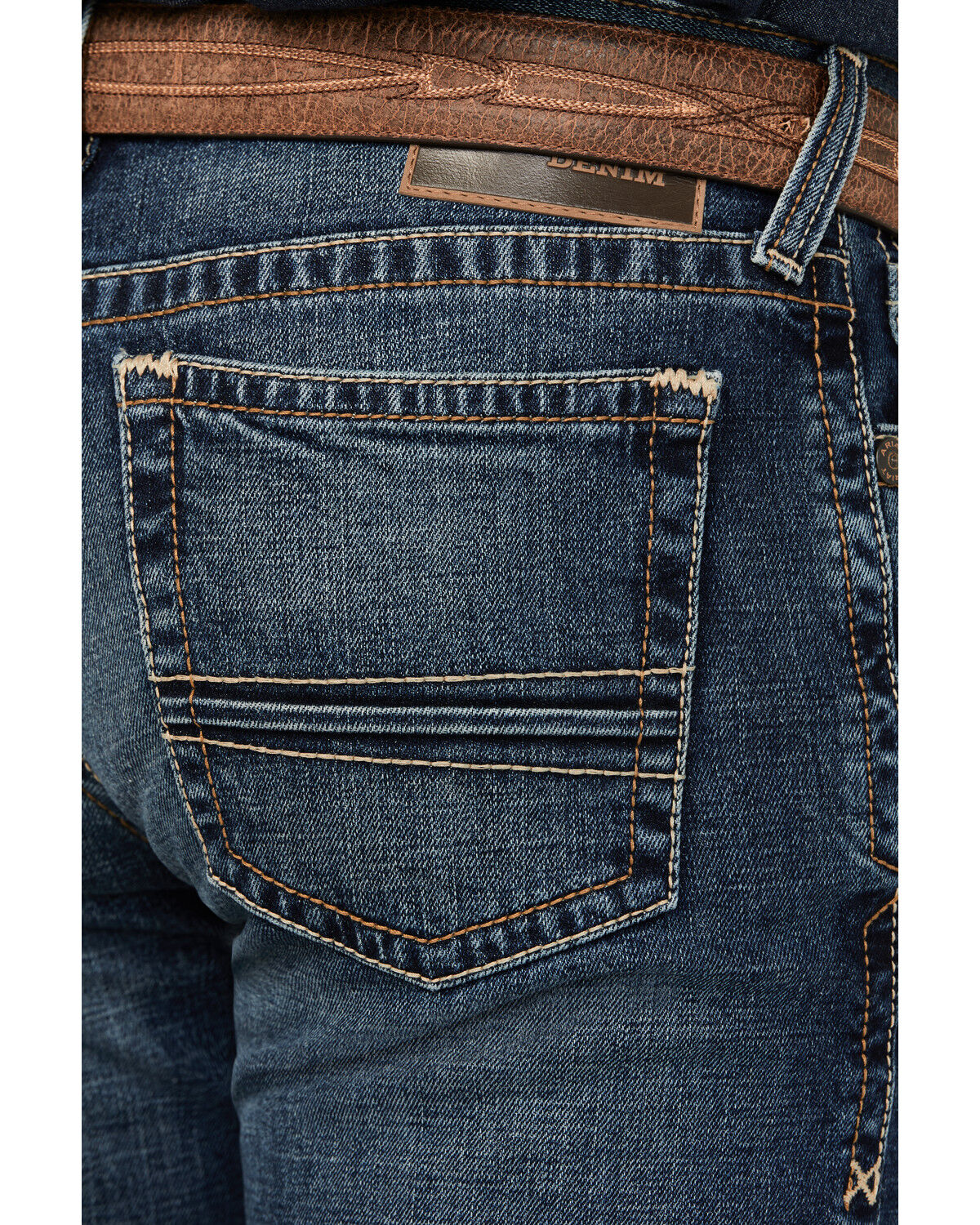 Image #4 - Ariat Men's M7 Travis Torrington Dark Wash Slim Straight Stretch Jeans, Medium Wash, hi-res