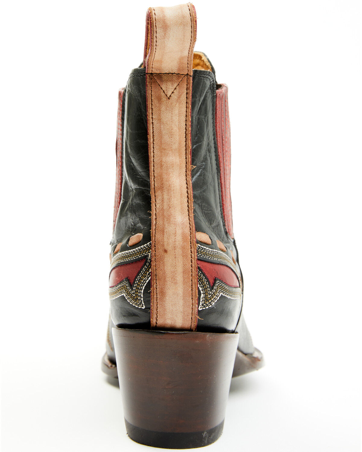 Image #5 - Old Gringo Women's Quiroga Western Booties - Snip Toe, Black/red, hi-res