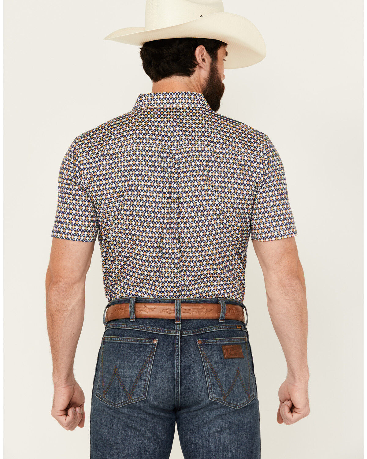 Image #4 - Cody James Men's Everett Geo Print Short Sleeve Button-Down Stretch Western Shirt, White, hi-res