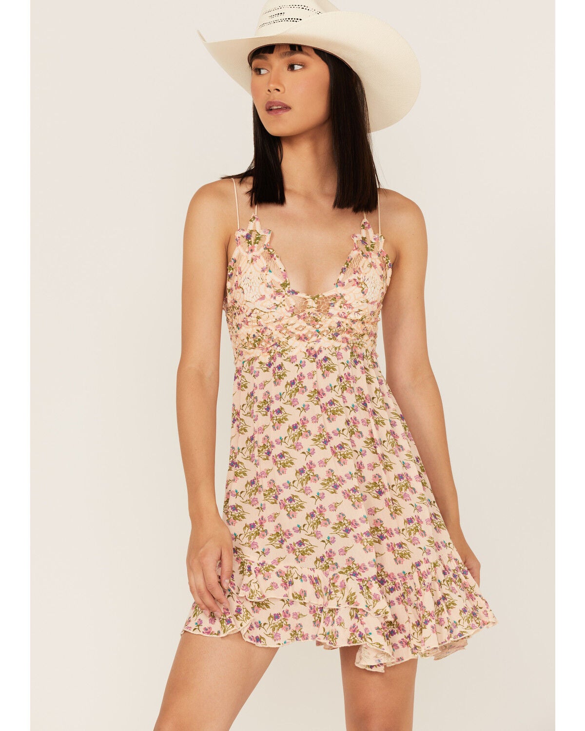 Free People Women's Adella Printed Mini Slip Dress