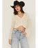 Image #1 - Shyanne Women's Ruched Front Bell Sleeve Sweater, Ivory, hi-res