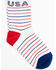 Image #1 - RANK 45® Girls' Striped USA Crew Socks, Red/white/blue, hi-res