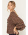Image #2 - Angie Women's Floral Print Long Sleeve Shirt, Dark Brown, hi-res