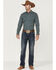 Gibson Men's Bone Southwestern Stripe Long Sleeve Snap Western Shirt , Teal, hi-res